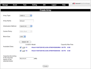 RAID Manager Screenshot