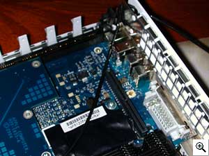 Make sure that you leave the cable lying next to the slot the drive
and fan assembly goes back into.