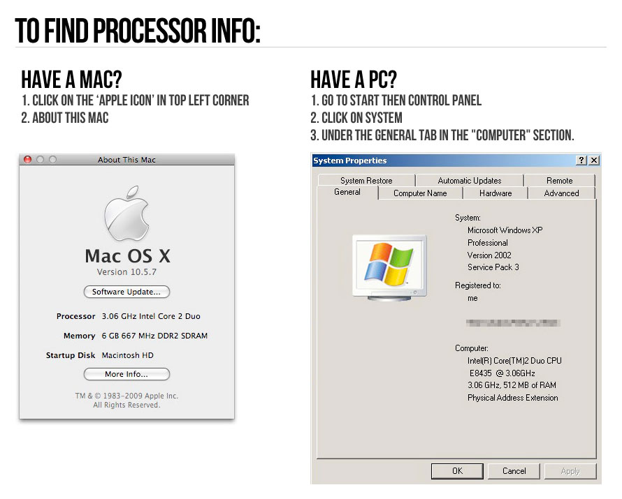 Processor Location Directions