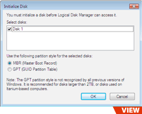 Vista Initialize Disk