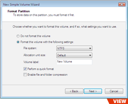 Vista Format Partition