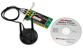 MAXPower 802.11n/g/b Wireless PCI Includes