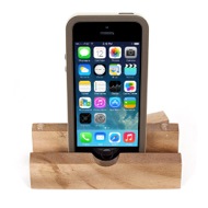 iEcostand Light Walnut with Apple iPhone