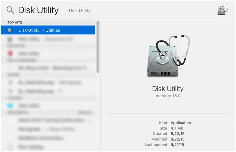 Opening Disk Utility