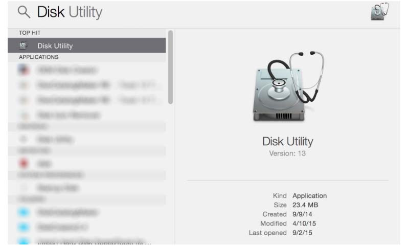 Opening Disk Utility