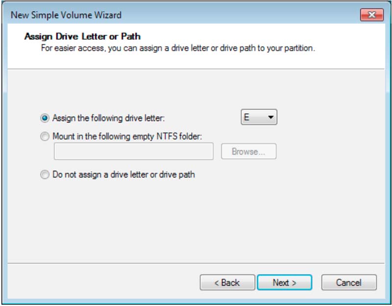 assign a drive letter